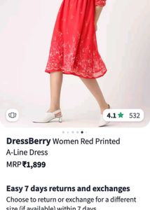 Dressberry Elegant Red A-Line Dress L