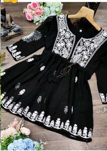 Elegant chickenkri short kurti