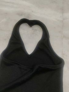 Black Halter Neck Top For Women