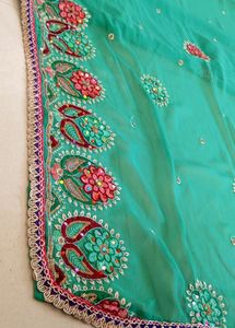 Green Embellished Dupatta