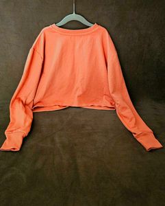 Coral cropped sweatshirt