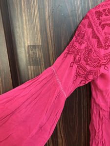 People Pink Peplum Top