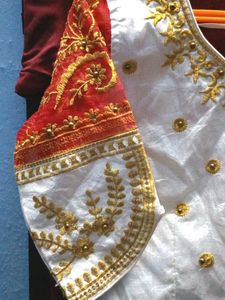 Embroidered Blouse - Red &amp; Gold Detail