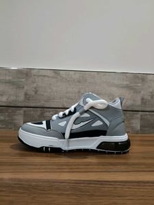 Stylish Gray &amp; Black High-Top Sneakers