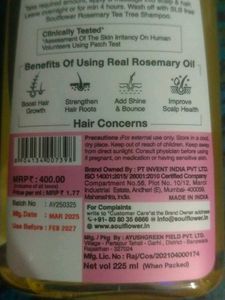 Soulflower Rosemary Lavender Hair Oil