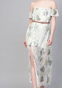 White Off shoulder Beach Wear.