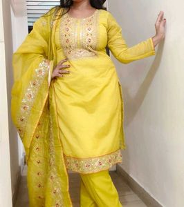 Yellow Embroidered Kurta Set