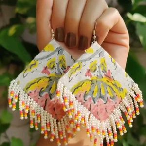 Statement Beaded Floral Earrings