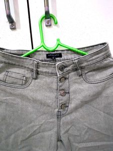 Grey Denim Hight Waist Jeans