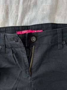 Black Denim Shorts with Patches