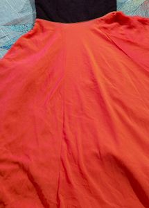 Burgendy And Orange Gown With Dupatta