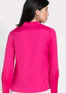 Pink Tie-Neck Blouse