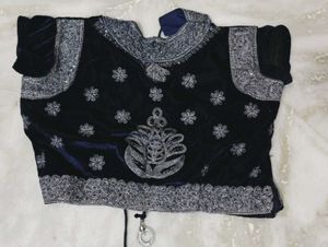 Pink with navy blue Ethnic lehenga