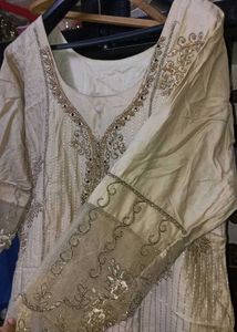 Embroidered And Beaded Cotton Suit