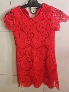 Red Lace Dress-Dubai Purchased
