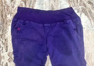 Purple Ruched Detail Pants