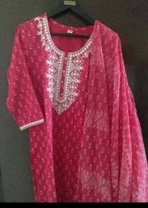 Pink Embroidered Kurta Set