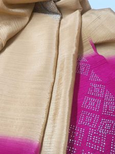 Elegant Pink &amp; Gold Saree