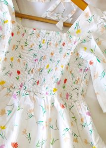 Cute Floral Print Smokey Top