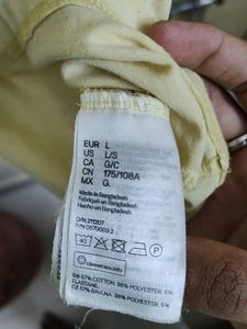 H&amp;M V-neck  Pastel Yellow T-shirt