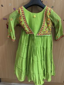 Lime Green Embroidered Dress