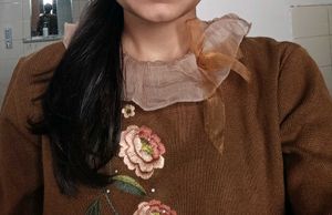 Korean Flower Embroidered Sweater