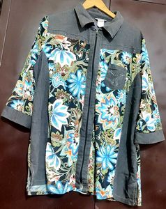 Multi Color Floral Top Like Shirt For 44 Bust