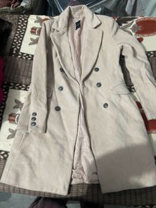 Cute And Elegant Long Coat In Nude Colour