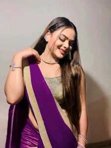 Purple &amp; Gold Saree Blouse Combo