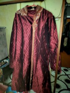Maroon Embroidered Kurta Set