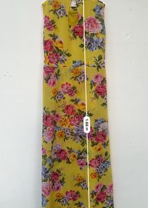 Yellow Floral Print Maxi Dress