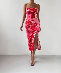 Stylish Red & Pink Tie-Dye Dress