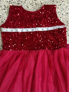 Preloved Maroon Sequin Girls Party Dress