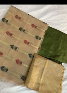 Banarasi Golden Green Suit Set