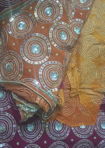 Maroon Embellished Saree