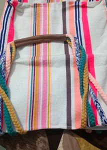 Braided Handle Tote Bag