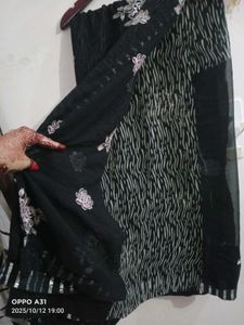 Elegant partywear Black Saree