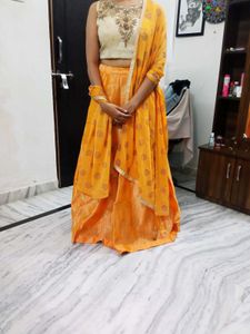 Leight Weight Elegant Orange Lehenga Choli Set. ✨