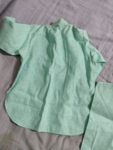 Light Green Kurta Set For Toddler - Boys