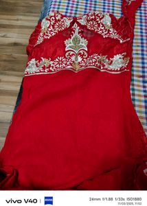 Elegant Red Embroidered Kurta Set