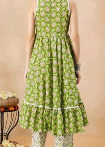 Green Printed suit Set