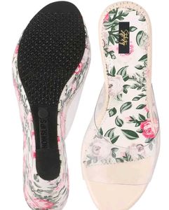 Floral Heels With transparent strap