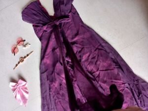 Wine Bow Gown