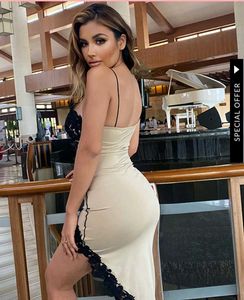 Slit Front Cut Dress With Black Lace Work