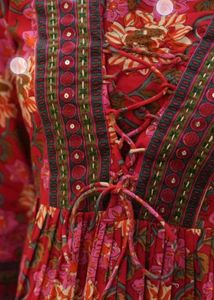 Red Floral Printed Formal Kurtis For Woman