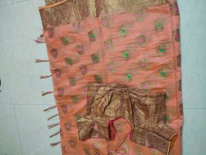 Peach Banarasi Style Saree