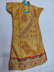 Embroidered Gold Tunic Dress
