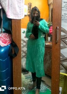 A Line Kurta Sea Green