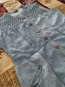 Denim Button-Front A-Line Dress