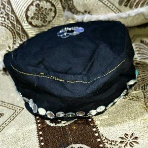 Traditional Black Kurta Pajama With Topi